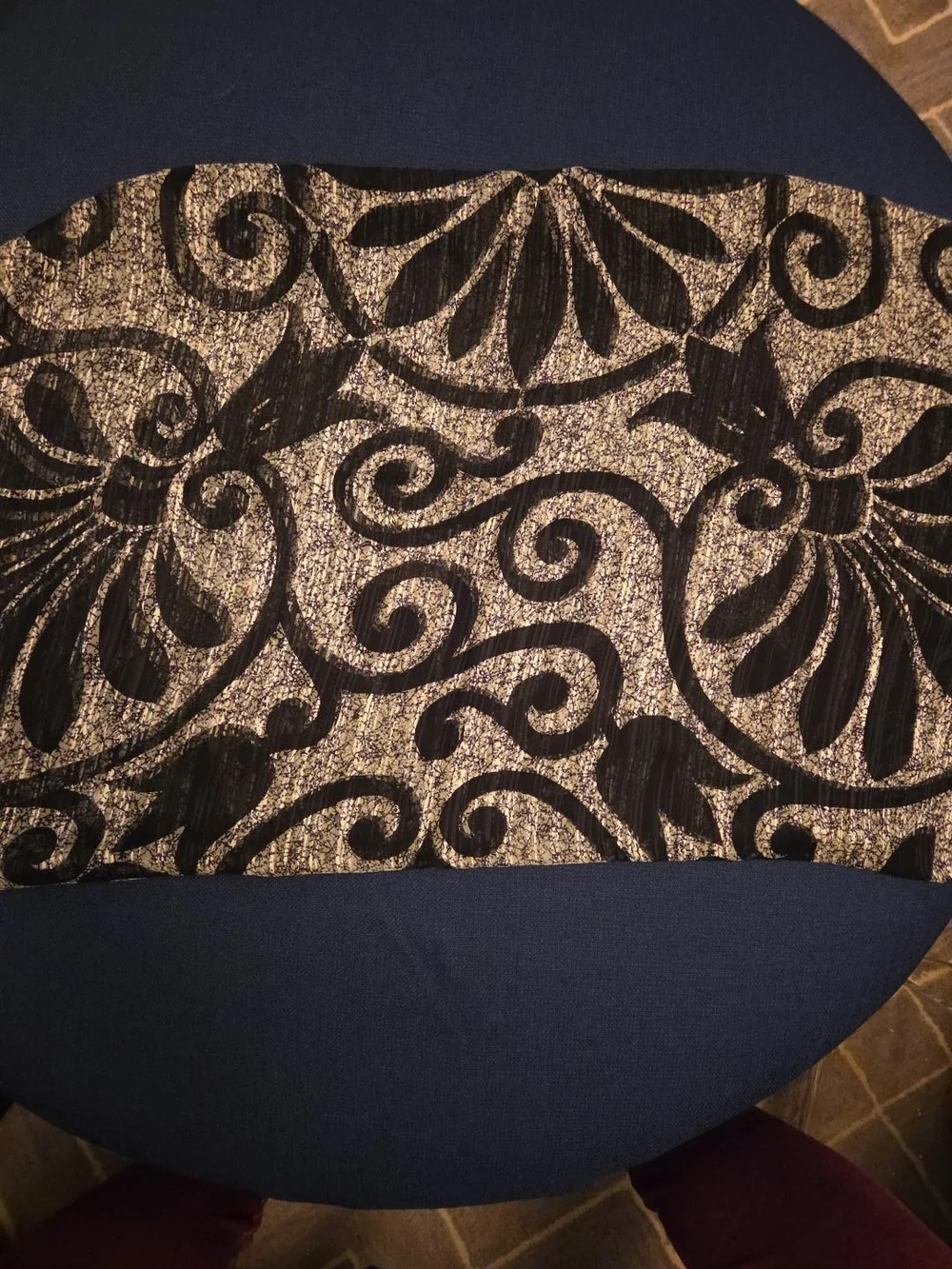 Italian 100% Pure Silk Scarf Wrap Black Cream Floral 36 x 66 Made Italy